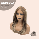 JBEXTENSION 20 Inches Long Mix Blonde Women Pre-Cut Frontlace Glueless Wig REBECCA MIX BLONDE