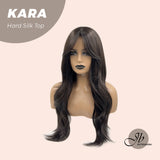 JBEXTENSION 26 Inches Tea Black Darkest Brown Curly 3.5X4 Hard Silky Top Natural Scalp Effect Wig KARA