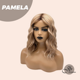 JBEXTENSION 14 Inches Ash Strawberry Blonde Women Fashion Full Machine Wig PAMELA【PERMATEASE】