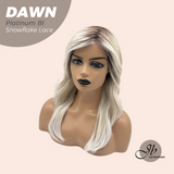 JBEXTENSION 19 Inches Curly Platinum Blonde Pre-Cut Side Part Snowflake Lace Frontlace Glueless Wig DAWN SNOWFLAKE - PLATINUM BLONDE【BENDY EAR TABS】