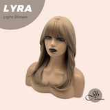 JBEXTENSION 18 Inches Light Brown Wig with Bangs LYRA LIGHT BROWN