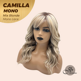 JBEXTENSION CAMILLA MONO Monofilament Handmade Wig 6X5 Full Monofilament Hand Tied Top Wig 20 Inches Mix Blonde Mono Lace Wig With Anti-slip Silicone Strips Glueless Wig CAMILLA MONO MIX BLONDE【BENDY EAR TABS】