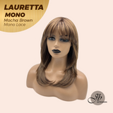 JBEXTENSION LAURETTA MONO Monofilament Handmade Wig 6X5 Full Monofilament Hand Tied Top Wig 17 Inches Mocha Brown Mono Lace Wig with Anti-slip Silicone Strips Glueless Wig LAURETTA MONO - MOCHA BROWN【BENDY EAR TABS】