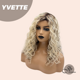 JBEXTENSION 14 Inches Extra Curly Blonde with Brown Highlight Wig Women Fashion Full Machine Wig YVETTE【PERMATEASE】
