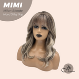 JBEXTENSION 16 Inches Scalpiana 3.5X4 Hard Silky Top Natural Scalp Effect Milan Blonde Body Wave Wig with Bangs Wig MIMI SILK TOP - MILAN BLONDE