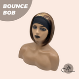 JBEXTENSION 10 Inches Bob Cut Honey Chestnut Balayage Headband Wig BOUNCE BOB