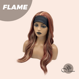 JBEXTENSION 24 Inches Curly Copper Auburn with Blonde Highlights Headband Wig FLAME