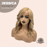 JBEXTENSION 16 Inches Raw Sugar Blonde Curly Pre-Cut Side Part Snowflake Lace Frontlace Glueless Wig JESSICA RAW SUGAR BLONDE【BENDY EAR TABS】