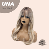 JBEXTENSION 22 Inches Light Mix Blonde Wave with Bangs Wig UNA LIGHT MIX BLONDE