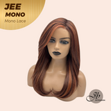 JBEXTENSION JEE MONO Monofilament Handmade Wig 6X5 Full Monofilament Hand Tied Top Wig 19 Inches Reddish Copper Mono Lace Wig with Anti-slip Silicone Strips Glueless Wig JEE MONO【BENDY EAR TABS】
