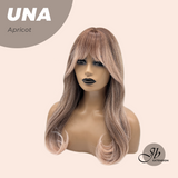 JBEXTENSION 22 Inches Apricot Wave with Bangs Wig UNA APRICOT
