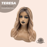 [PRE-ORDER] JBEXTENSION 18 Inches Honey Brown Pre-Cut Snowflake Lace Frontlace Glueless Wig TERESA HONEY BROWN【PERMATEASE】【BENDY EAR TABS】- M/L