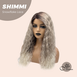 JBEXTENSION 21 Inches Ash Grey Deep Curly Pre-Cut Side Part Snowflake Lace Frontlace Black Sapphire Glueless Wig SHIMMI - BLACK SAPPHIRE【BENDY EAR TABS】