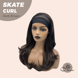 JBEXTENSION 20 Inches Curly Hair Dark Brown Headband Wig SKATE CURL