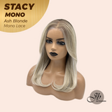 JBEXTENSION STACY MONO Monofilament Handmade Wig 6X5 Full Monofilament Hand Tied Top Wig 18 Inches Ash Blonde Mono Lace Wig with Anti-slip Silicone Strips Glueless Wig STACY MONO - ASH BLONDE【BENDY EAR TABS】