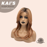 JBEXTENSION 18 Inches Amber Bronze Pre-Cut Snowflake Lace Frontlace Glueless Wig KAI'S AMBER BRONZE【PERMATEASE】【BENDY EAR TABS】- M/L