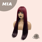 JBEXTENSION 25 Inches Ombre Red Straight Wig With Bangs MIA