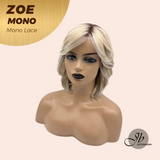 JBEXTENSION ZOE MONO Monofilament Handmade Wig 6X5 Full Monofilament Hand Tied Top Wig 11 Inches Mix Blonde Mono Lace Wig with Anti-slip Silicone Strips Glueless Wig ZOE MONO - MIX BLONDE【BENDY EAR TABS】