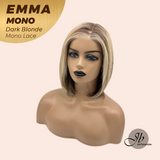 JBEXTENSION EMMA MONO Monofilament Handmade Wig 6X5 Full Monofilament Hand Tied Top Wig 14 Inche Dark Blonde Mono Lace Wig With Anti-slip Silicone Strips Glueless Wig EMMA MONO DARK BLONDE【BENDY EAR TABS】