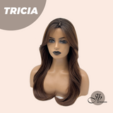 JBEXTENSION 23 Inches Curly Mocha with Dark Root Wig TRICIA