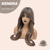 JBEXTENSION 26 Inches Scalpiana Long Curly Pine Cones 3.5X4 Hard Silky Top Natural Scalp Effect Wig with Bangs KENDRA PINE CONES