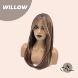 JBEXTENSION 22 Inches Chestnut Brown with Honey Blonde Highlights Wig WILLOW