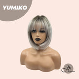 JBEXTENSION 12 Inches Bob Cut Grey Wig With Bangs YUMIKO