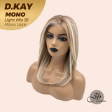 JBEXTENSION D.KAY MONO Partial Monofilament Wig 18 Inches Light Mix Blonde Partial Mono Lace Glueless Women Fashion Wig D.KAY MONO LIGHT MIX BLONDE【BENDY EAR TABS】