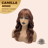 JBEXTENSION CAMILLA MONO Monofilament Handmade Wig 6X5 Full Monofilament Hand Tied Top Wig 20 Inches Reddish Copper Mono Lace Wig With Anti-slip Silicone Strips Glueless Wig CAMILLA MONO REDDISH COPPER【BENDY EAR TABS】