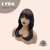 JBEXTENSION 18 Inches Midnight Brown(Black/Brown) Wig with Bangs LYRA MIDNIGHT BROWN