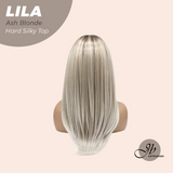 JBEXTENSION 20 Inches Scalpiana Ash Blonde Wolf Cut 3.5X4 Hard Silky Top Natural Scalp Effect Wig with Bangs LILA ASH BLONDE