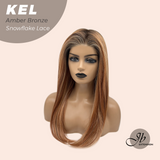 JBEXTENSION 22 Inches Amber Bronze Pre-Cut Snowflake Lace Frontlace Glueless Wig KEL AMBER BRONZE【PERMATEASE】【BENDY EAR TABS】- M/L