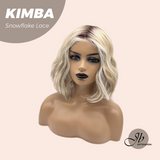 JBEXTENSION 12 Inches Mix Blonde Pre-Cut T Part Snowflake Lace Frontlace Glueless Wig KIMBA【BENDY EAR TABS】