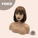JBEXTENSION 10 Inches Short Copper Mocha Wig with Bangs YOKO