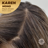 [PRE-ORDER] JBEXTENSION KAREN MONO Full Monofilament Handmade Full Lace Full Hand Tied Wig 20 Inches Maple Brown Mono Lace Handmade Futura Fiber Wig with Anti-slip Silicone Strips Glueless Wig KAREN MONO - MAPLE BROWN【BENDY EAR TABS】