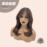 JBEXTENSION 16 Inches Mocha Curly Women Pre-Cut Frontlace Glueless Wig with Bangs ROSIE MOCHA