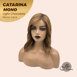 JBEXTENSION CATARINA MONO Full Monofilament Handmade Full Lace Full Hand Tied Wig 13 Inches Light Chocolate Mono Lace Handmade Futura Fiber Wig with Anti-slip Silicone Strips Glueless Wig CATARINA MONO LIGHT CHOCOLATE【BENDY EAR TABS】