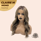 JBEXTENSION CLAIRE MONO Partial Monofilament Wig 22 Inches Hazelnut Curly Partial Mono Lace Glueless Wig CLAIRE MONO HAZELNUT【BENDY EAR TABS】
