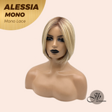 JBEXTENSION ALESSIA MONO Monofilament Handmade Wig 6X5 Full Monofilament Hand Tied Top Wig 10 Inches Bob Cut Mix Blonde Mono Lace Wig Glueless Wig ALESSIA MONO
