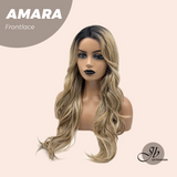 JBEXTENSION 22 Inches Mix Blonde Pre-Cut Side Part Frontlace Glueless Black Sapphire Wig AMARA