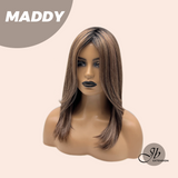 JBEXTENSION 18 Inches Ash Brown Women Fashion Full Machine Wig MADDY【PERMATEASE】