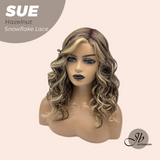 JBEXTENSION 17 Inches Hazelnut Deep Curly Pre-Cut Side Part Snowflake Lace Frontlace Glueless Wig SUE HAZELNUT【BENDY EAR TABS】