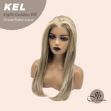 JBEXTENSION 22 Inches Light Golden Brown Pre-Cut Snowflake Lace Frontlace Glueless Wig KEL LIGHT GOLDEN BROWN【PERMATEASE】【BENDY EAR TABS】- M/L