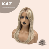[PRE-ORDER] JBEXTENSION 20 Inches Mix Blonde Long Pre-Cut T Part Snowflake Lace Frontlace Glueless Wig KAT【BENDY EAR TABS】