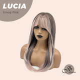 JBEXTENSION 21 Inches Natural Style Smog Pink Wig with Bangs LUCIA SMOG PINK