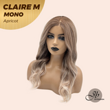 JBEXTENSION CLAIRE MONO Partial Monofilament Wig 22 Inches Apricot Curly Partial Mono Lace Glueless Wig CLAIRE MONO APRICOT【BENDY EAR TABS】