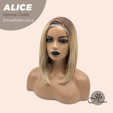 JBEXTENSION 12 Inches Panna Cotta Pre-Cut Side Part Snowflake Lace Frontlace Glueless Wig ALICE PANNA COTTA