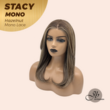 JBEXTENSION STACY MONO Monofilament Handmade Wig 6X5 Full Monofilament Hand Tied Top Wig 18 Inches Hazelnut Mono Lace Wig with Anti-slip Silicone Strips Glueless Wig STACY MONO - HAZELNUT【BENDY EAR TABS】