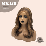 JBEXTENSION 17 Inches Wave Caramel Pre-Cut Frontlace Glueless Wig MILLIE CARAMEL