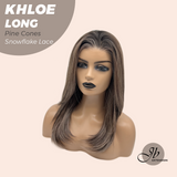 JBEXTENSION 18 Inches Pine Cones Pre-Cut Snowflake Lace Frontlace Glueless Wig KHLOE LONG PINE CONES【PERMATEASE】【BENDY EAR TABS】